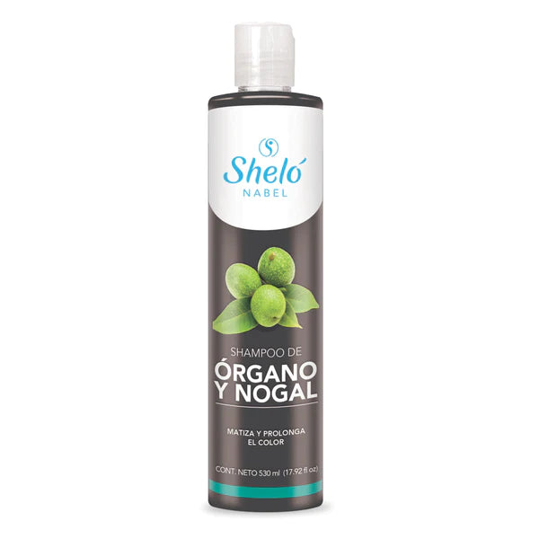 Shelo Nabel Shampoo 🧴 Organo y Nogal Black  530 ml / 17.92 fl oz