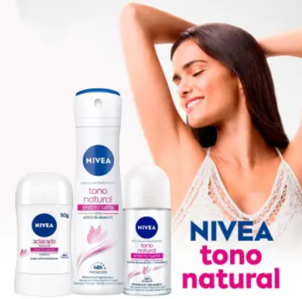 4 Pack Nivea Rinse Roll on Antiperspirant Effect Satin 50 ml each