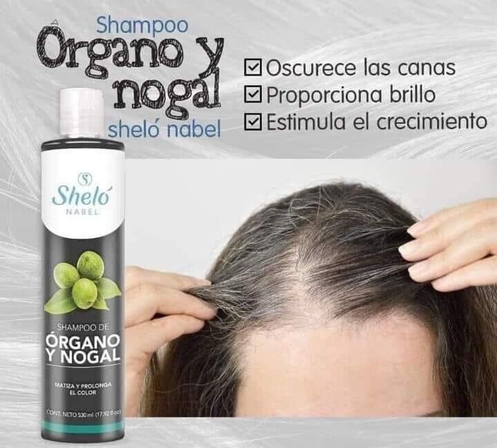 Shelo Nabel Shampoo 🧴 Organo y Nogal Black  530 ml / 17.92 fl oz